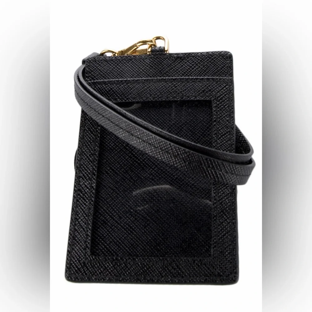 Prada Black Saffiano Lanyard card Case. - Picture 2 of 4